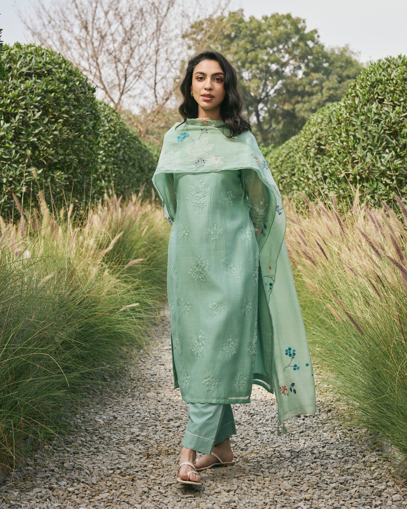 "Ivory Meadow Cotton Elegance"