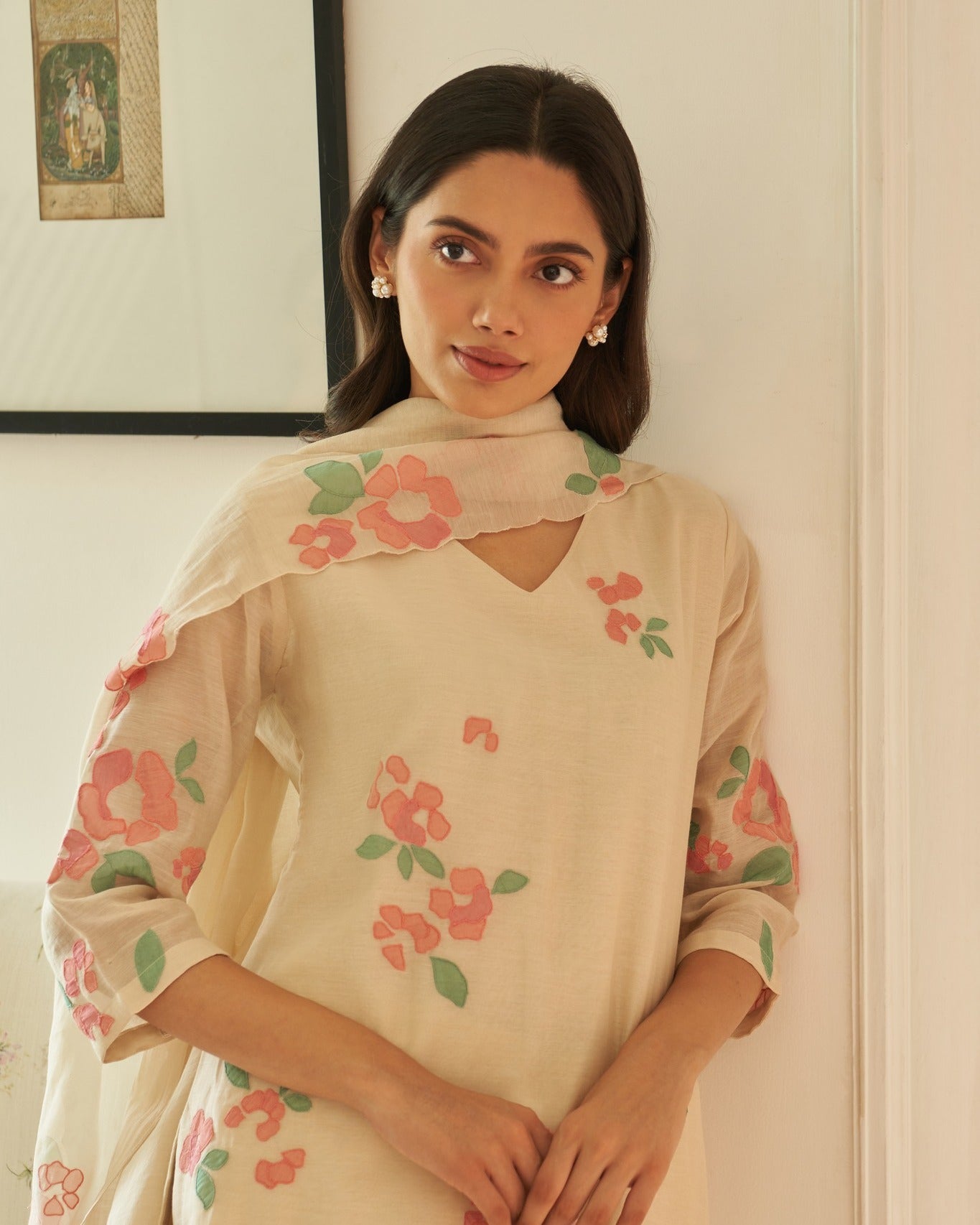 "Ivory Meadow Cotton Elegance"