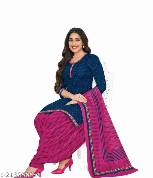 Pranjul 100% Cotton Patiala Suit Set with Dupatta – Elegant Printed Design