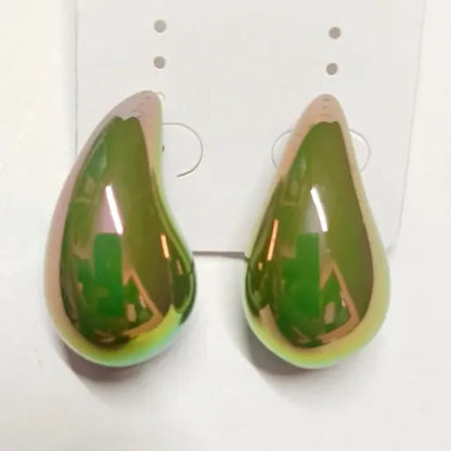 Korean Green Waterdrop Earrings – Elegant Drop Design