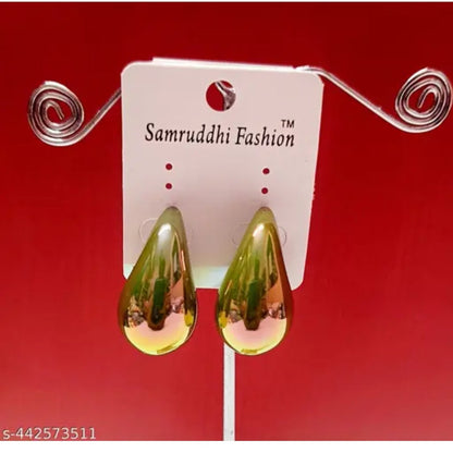 Korean Green Waterdrop Earrings – Elegant Drop Design