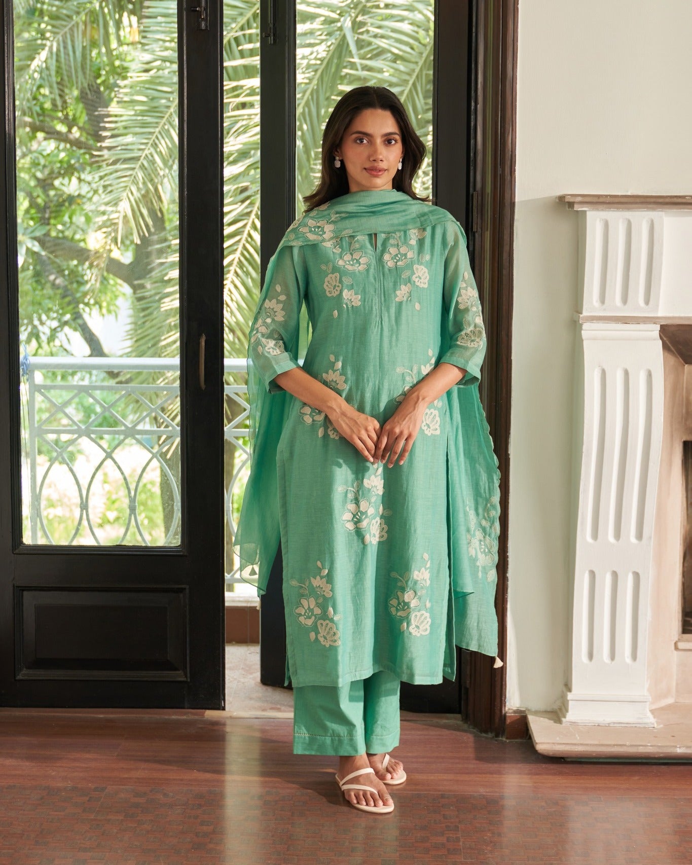 "Ivory Meadow Cotton Elegance"