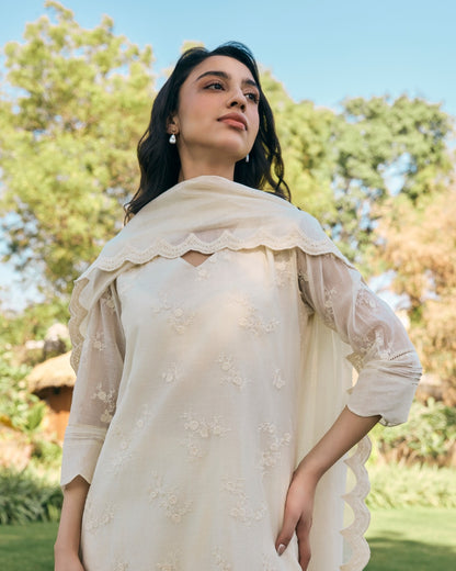 "Ivory Meadow Cotton Elegance"