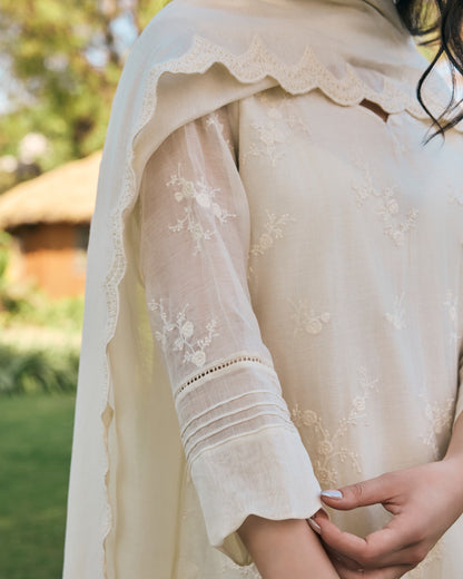 "Ivory Meadow Cotton Elegance"