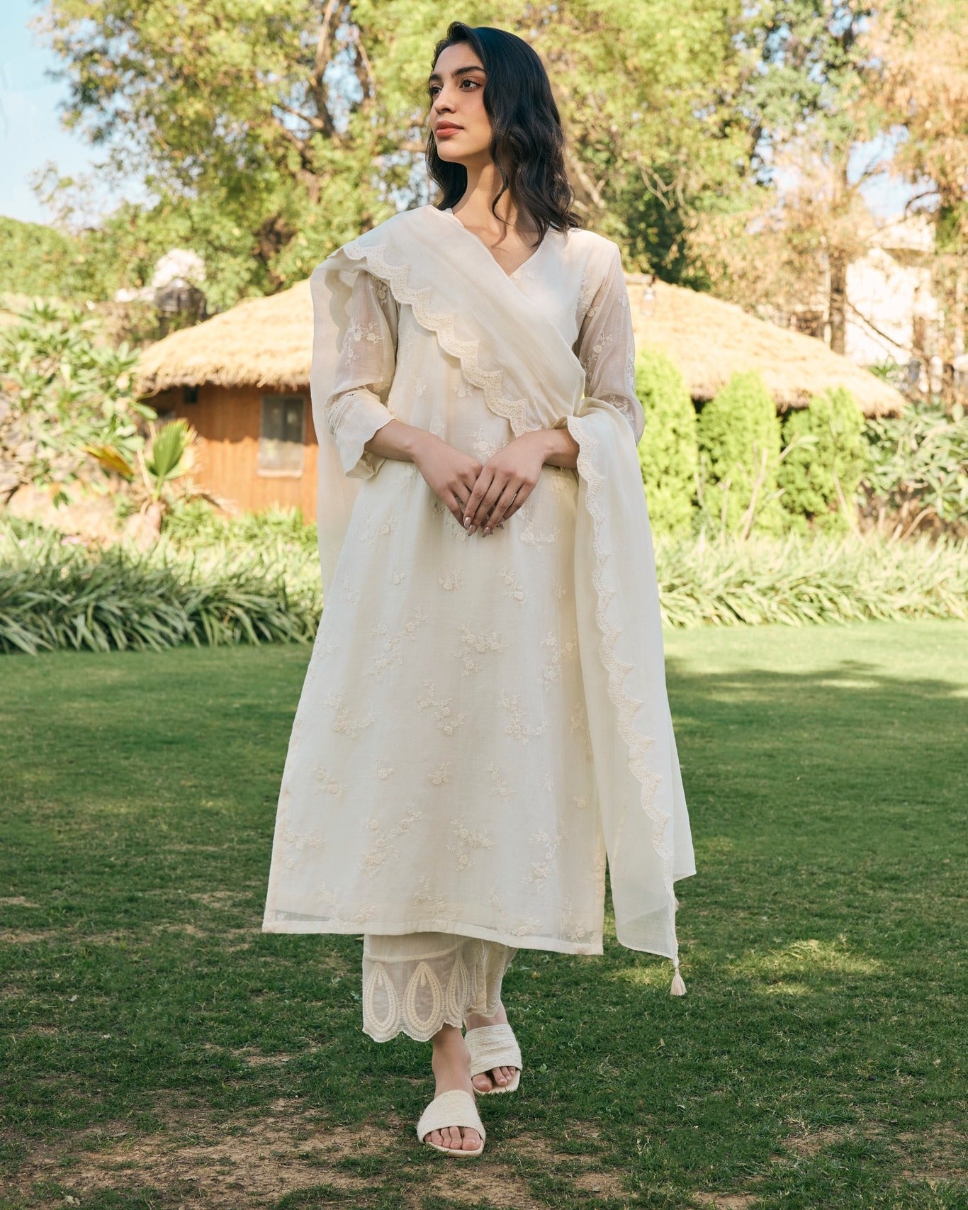 "Ivory Meadow Cotton Elegance"