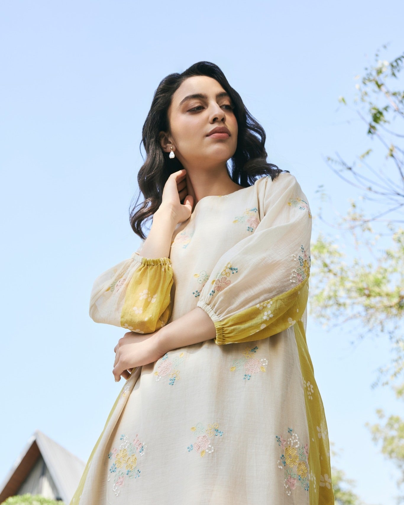 "Ivory Meadow Cotton Elegance"