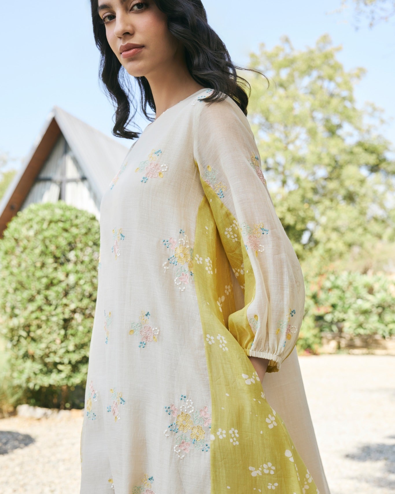 "Ivory Meadow Cotton Elegance"
