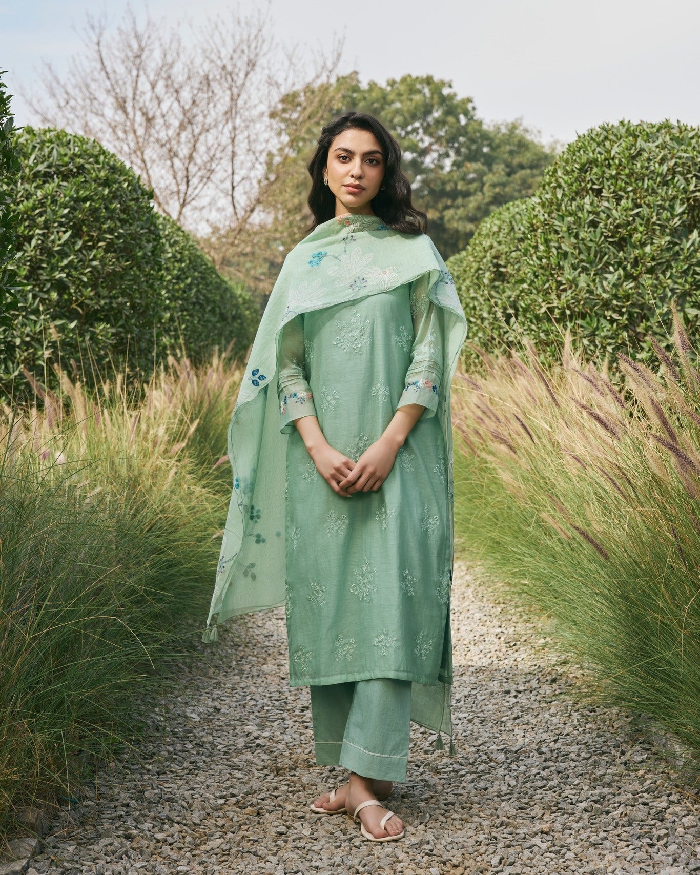 "Ivory Meadow Cotton Elegance"