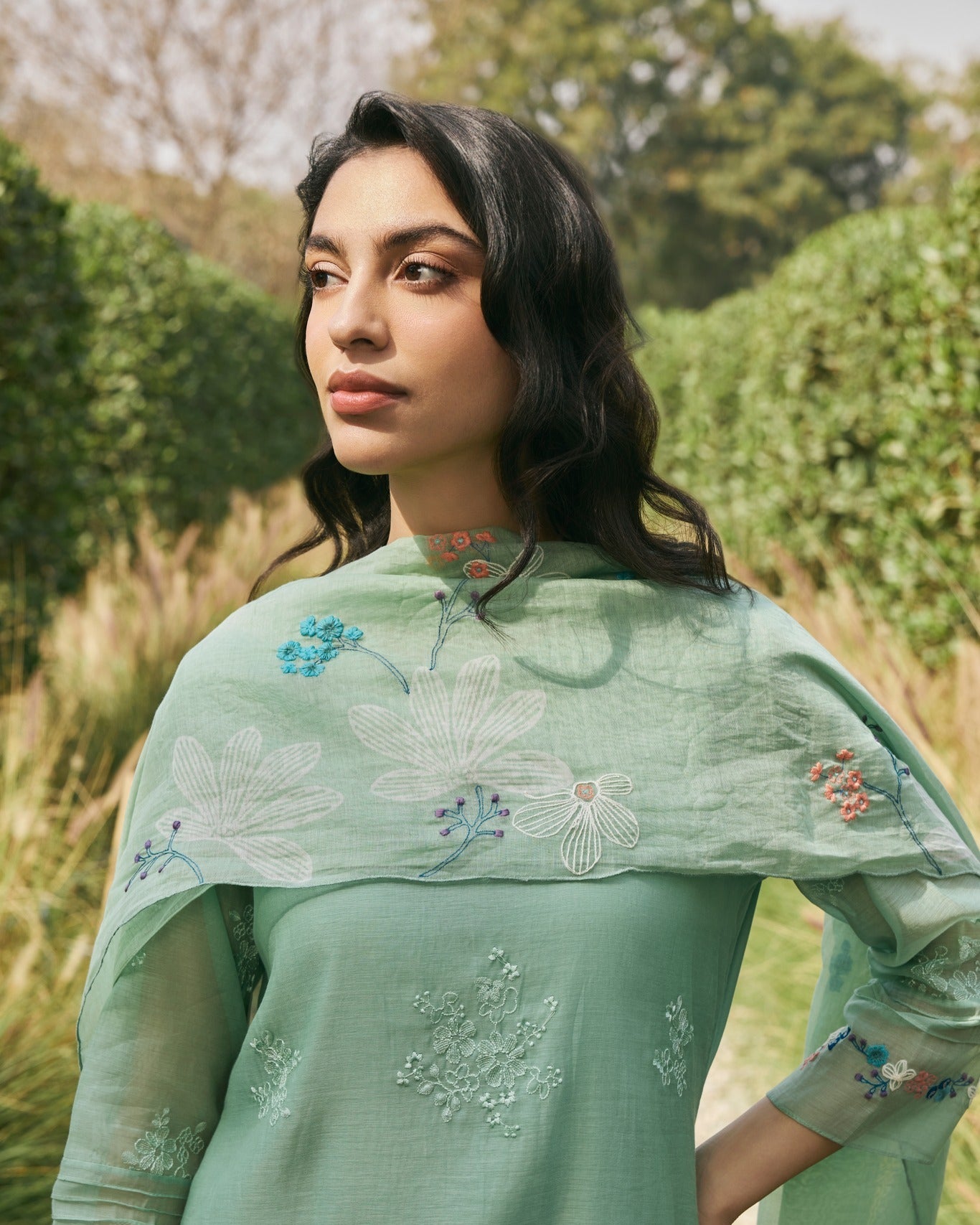 "Ivory Meadow Cotton Elegance"