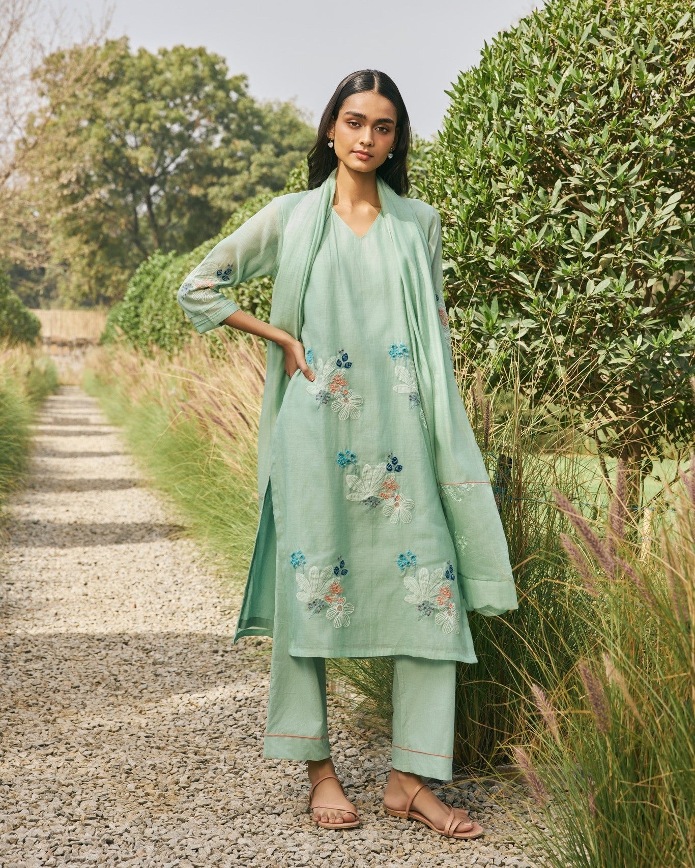 "Ivory Meadow Cotton Elegance"