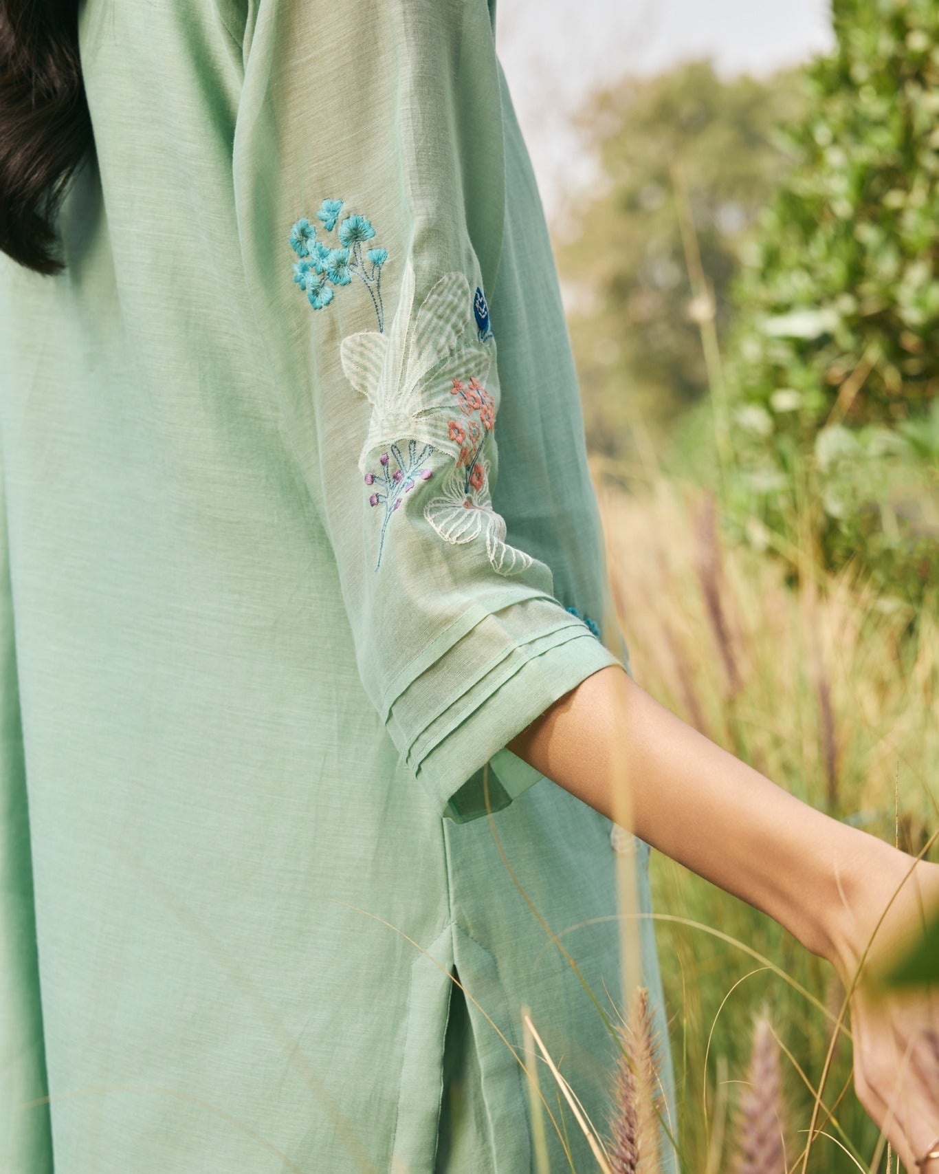 "Ivory Meadow Cotton Elegance"
