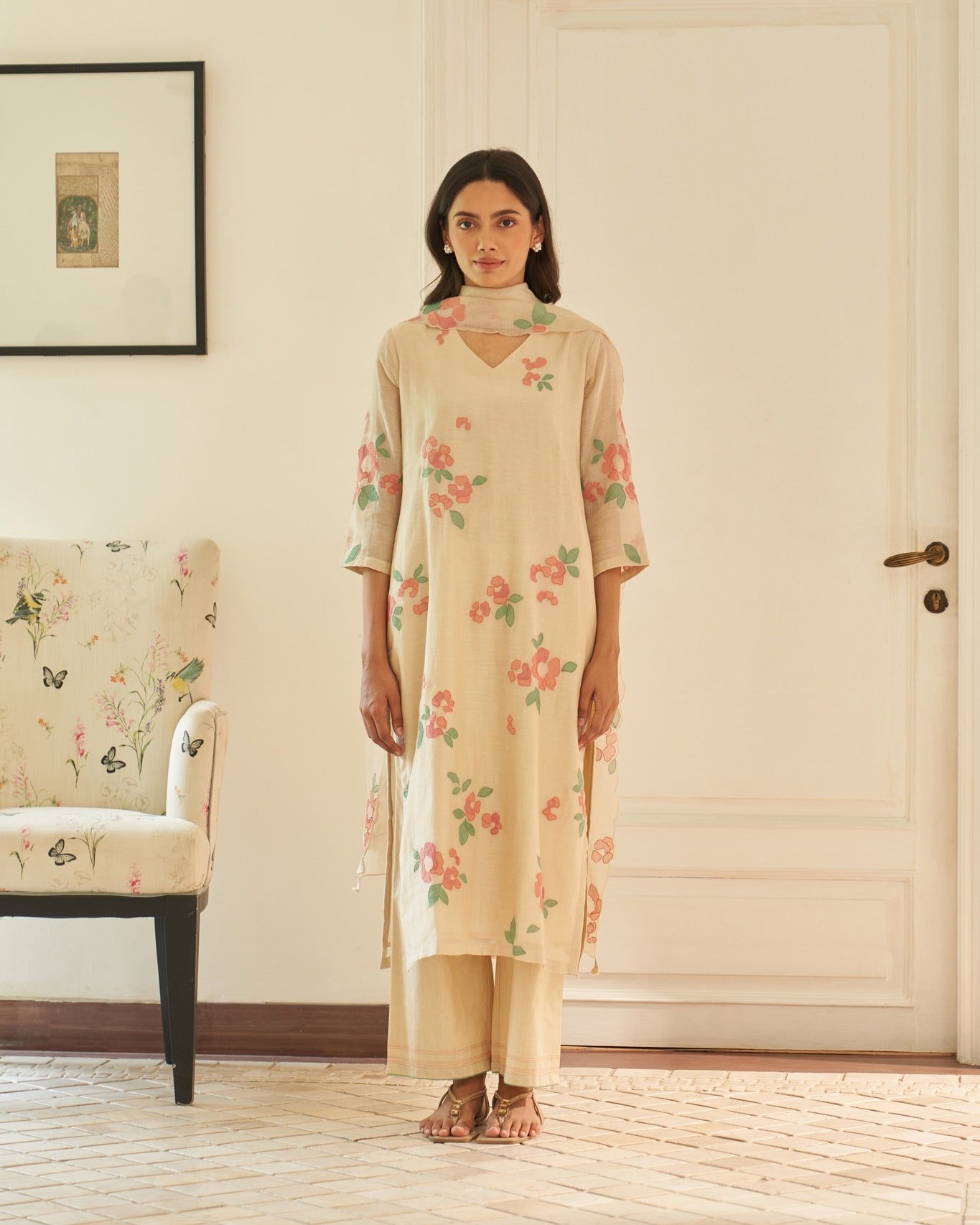 "Ivory Meadow Cotton Elegance"